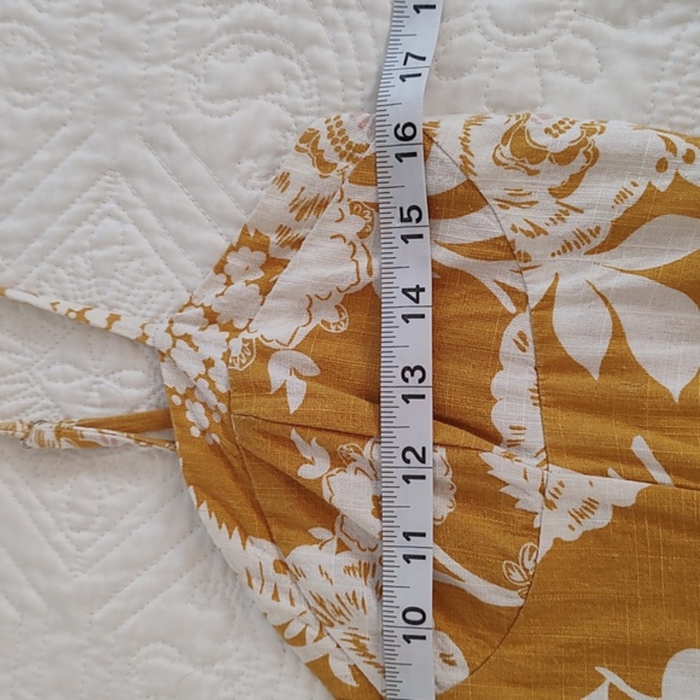 Wild Fable Floral Mustard Yellow & White Sun Dress /Size M - Picture 7 of 10
